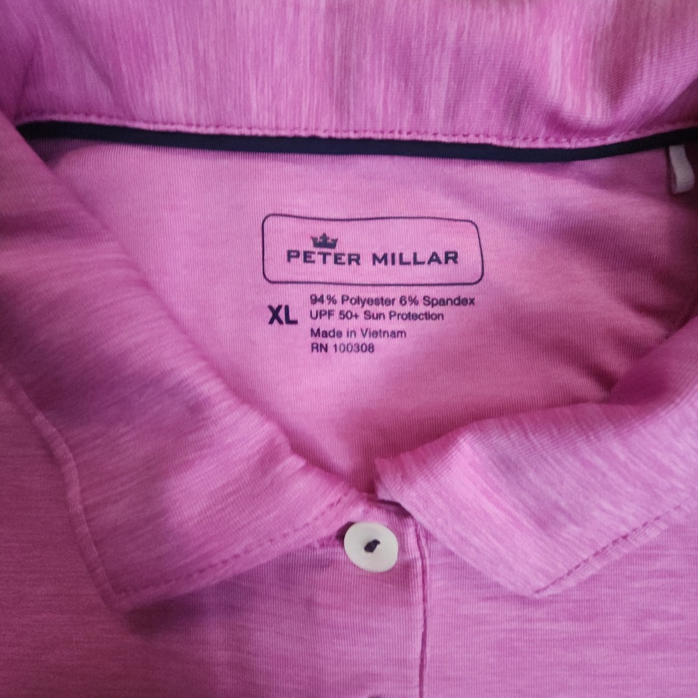Peter Millar Polo Shirt Womens XL Pink BMW Championship Golf UPF 50+ Stretch - Picture 3 of 8